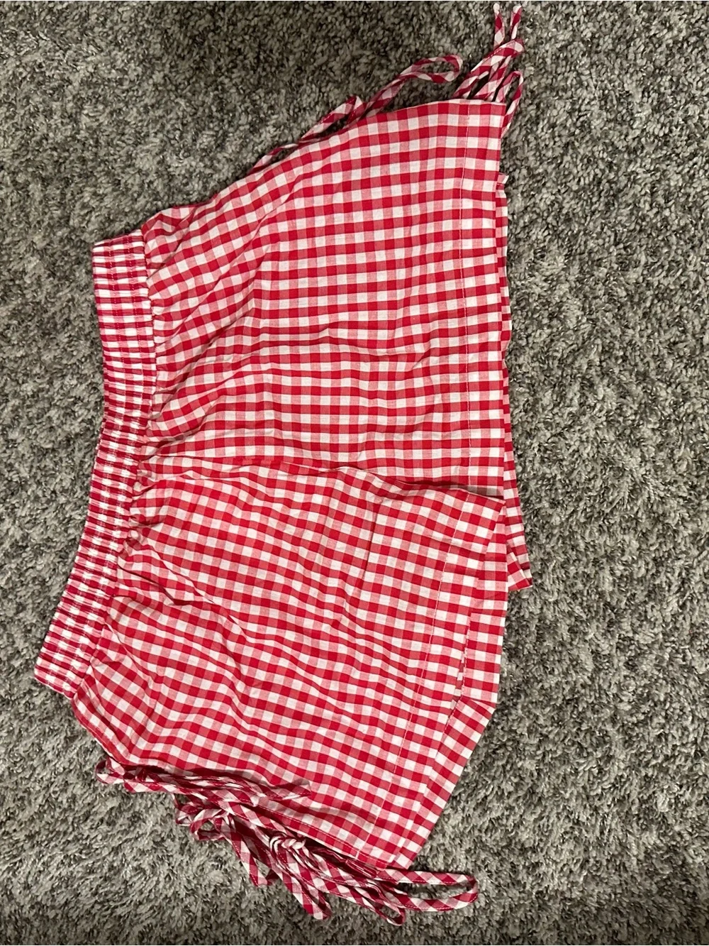 Red Gingham Shorts with ties